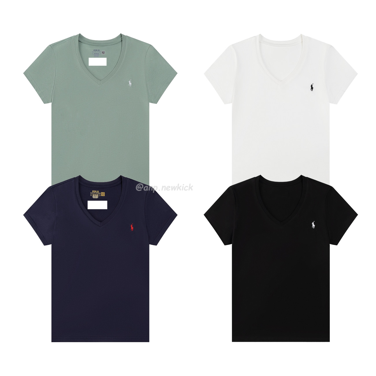 Ralph Lauren Classic Pony Womens V Neck Short Sleeved T Shirt (1) - www.newkick.vip